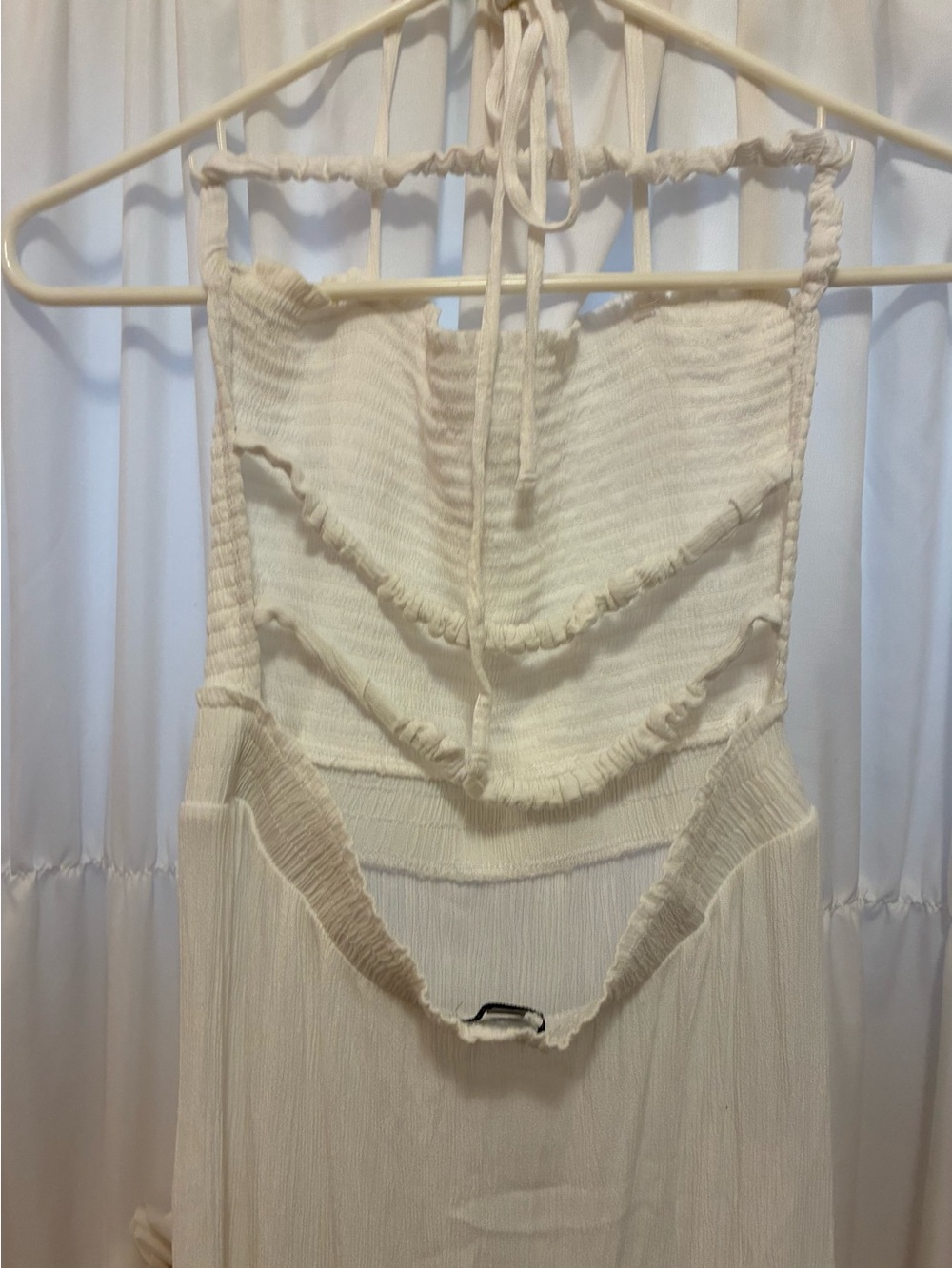Justify Cream Textured Halter Dress🌸